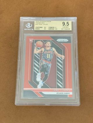 2018 Panini Prizm Trae Young Red Prizm Rookie Bgs 9.  5 Gem /299