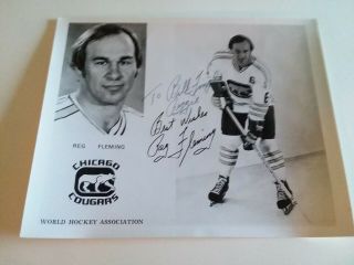 Chicago Cougars Wha Reggie Fleming 8 X 10 Signed Photo Psa/dna