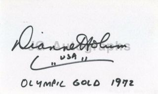 Dianne Mary Holum - Olympic Speed Skater - Autographed 3x5 Card