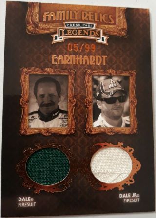 2009 Press Pass Legends Dale Earnhardt Sr Jr Family Relics Race - Firesuit 99