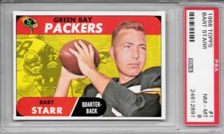 1968 Topps Bart Starr 1 Psa 8 Hof Packers