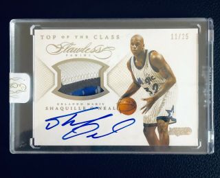 2014 Panini Flawless Shaquille O’neal Auto On - Card 3 - Color Patch Sp 11/25