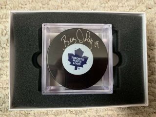 Bill Derlago Autographed Hockey Puck Toronto Maple Leafs Cojo