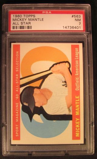 1960 Topps Mickey Mantle All Star 563 Psa 7