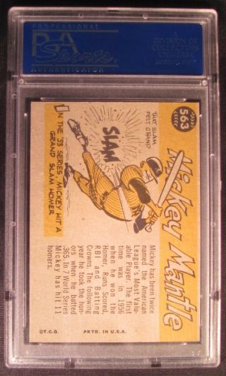 1960 Topps Mickey Mantle All Star 563 PSA 7 2