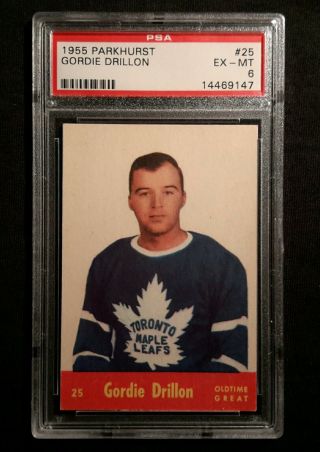 1955 55 - 56 Parkhurst Gordie Drillon (25) Hof Old Time Great Toronto Leafs Psa 6