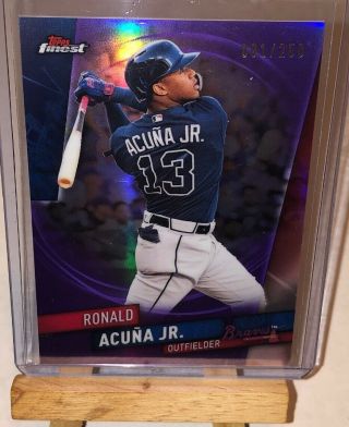 Ronald Acuna Jr.  2019 Topps Finest Purple Refractor 1/250 Braves