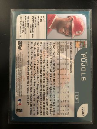 2001 Topps Traded T247 Albert Pujols Rookie Card 2