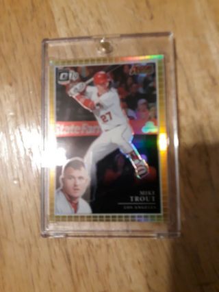 2019 Donruss Optic Baseball Mike Trout Action Allstars Gold Parallel 6/10 Wow