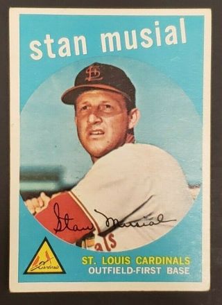1959 Topps Baseball Card Stan Musial 150 Ex - Exmt Range Bv $100