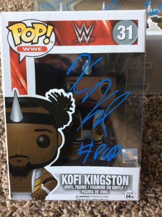 Kofi Kingston Signed Autographed Wwe Funko Vinyl Pop Figure The Day