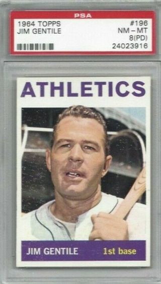 1964 Topps Baseball Card 196 Jim Gentile,  Kansas City A 