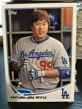 2013 Topps Series 2 Hyun Jin Ryu Rc Photo Variation 661 Dodgers Rookie Cy Young
