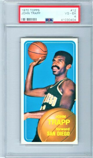 John Trapp 12 1970 Topps Basketball - Psa Very Good To 4.