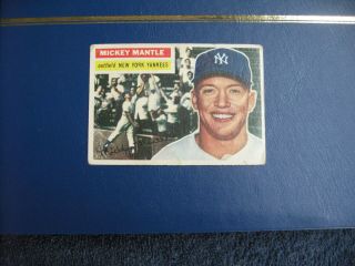 1956 Topps Baseball 135 Mickey Mantle York Yankees Card