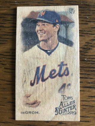 One Of One - 2019 Topps Allen & Ginter - Jacob Degrom - Wood 1/1 - Rare - Ny Mets
