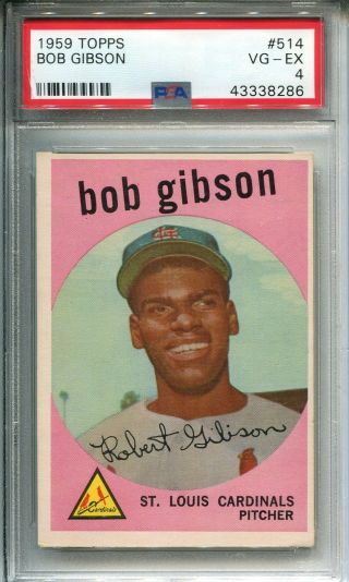 1959 Topps 514 Bob Gibson Psa 4 (sn.  286)