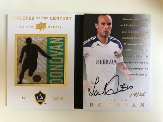 2012 Ud All Time Greats Athletes Of The Century Landon Donovan Auto Card 14/25