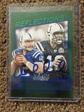 Andrew Luck Colts Hand Sign Auto In Person Score 2016 Insert Reflections