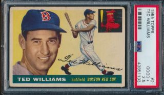 1955 Topps Ted Williams 2 Psa 2.  5 Good,