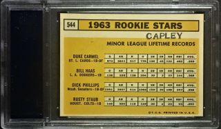 1963 Topps Rookie Stars 544 Rusty Staub RC Houston Colt 45s PSA 8 (MK) 2