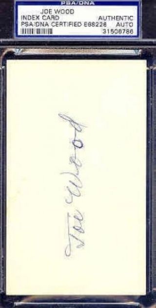 Smokey Joe Wood Signed 3x5 Index Card Psa/dna Autograph Authentic