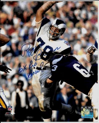 Roger Brown Los Angeles Rams Fearsome Foursome & 6x Pro Bowler Rare Signed Photo