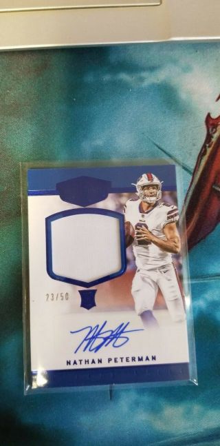 2017 Panini Plates And Patches Rookie Auto Nathan Peterman 23/50 Bills