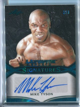 2019 Leaf Ultimate Sports Mike Tyson Blue Signatures Auto Autograph 2/3 Boxing