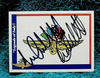 Legends Of Indy 500 Trading Card Autographed Signed Michael And Marco Andretti