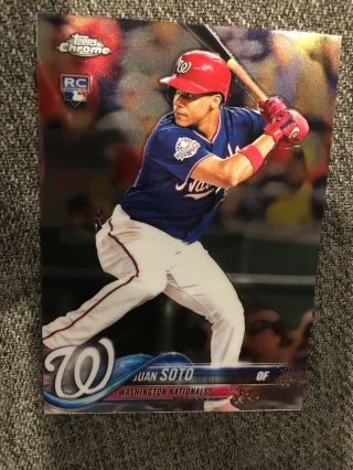 2018 Topps Chrome Update Hmt55 Juan Soto Rookie Card Nationals Rc