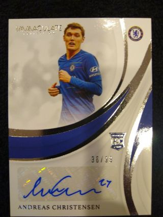 2018 - 19 Immaculate Soccer Andreas Christensen Rookie Card Auto /99 Chelsea