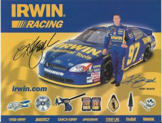 Signed 2004 Kurt Busch 97 Nascar Nextel Cup Series " Irwin Racing " Postcard