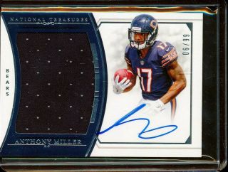2018 National Treasures Anthony Miller Rc Rookie Jersey Patch Auto 6/99