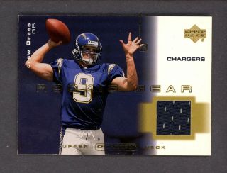 2001 Upper Deck Rookie Gear Drew Brees Chargers Rc Rookie Jersey