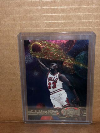1997 98 Fleer Metal Universe Michael Jordan Card 23 Flaming Basketball