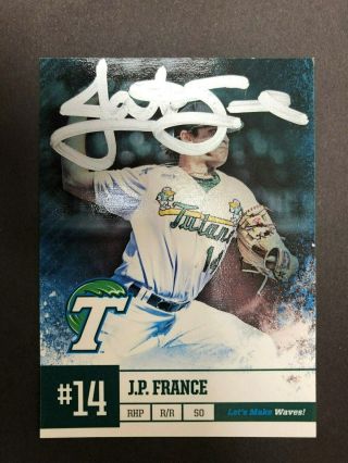 J.  P.  France,  Tulane,  Signed Baseball Card