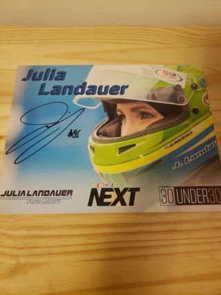 Autographed Julia Landauer Post Card Nascar K&n