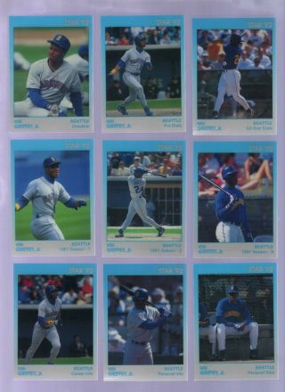 1992 Star Glossy.  Complete Ken Griffey Jr.  11 Card Set.  Mariners