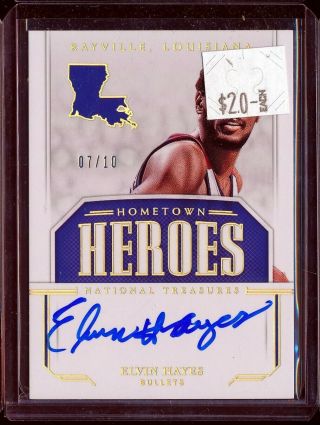 2018 - 19 National Treasures Hometown Heroes Elvin Hayes Auto Autograph 7/10 Hof