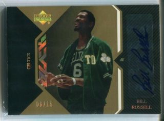 2006 - 07 Ud Black Bill Russell Gold Auto Autograph 06/15 Jersey Number