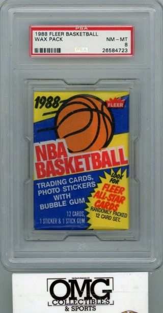 1988 Fleer Basketball Wax Pack Psa 8