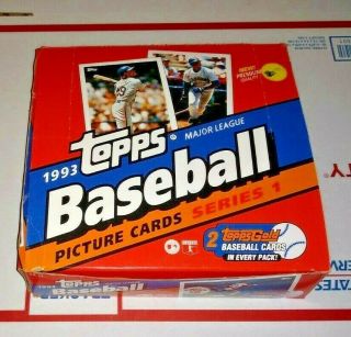 1993 Topps Baseball Series 1 Cello Box 24 Packs Derek Jeter Rc
