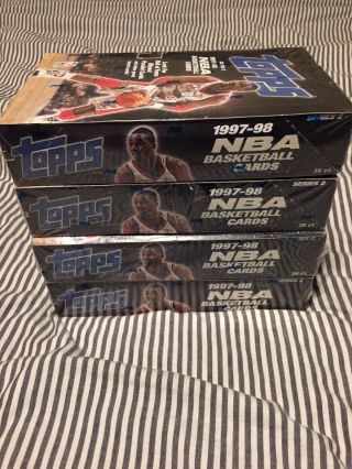 Four Boxes Of 1997 1998 Tops Basketball Cards Series 2 For Chuck