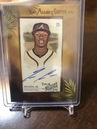 2019 Topps Allen And Ginter Mini Auto Ronald Acuna Jr Braves