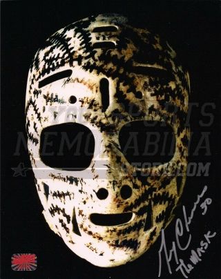Gerry Cheevers Boston Bruins Signed Autographed Mask 8x10 The Mask Inscription