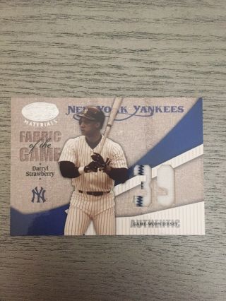 2004 Leaf Certified Fabric Of The Game Darryl Strawberry 10/39 Game Worn Yankees