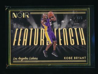 Kobe Bryant 2018 - 19 Panini Noir First Off The Line Feature Length Gold Frame /9