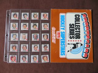 1977 - 78 Coca - Cola Mini Superstars Hockey Cards,  Album Complete Set 30/30 Orr.