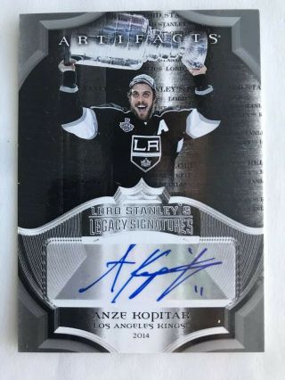Anze Kopitar Ud Artifacts 15/16 Lords Of Legacy Autographed Card